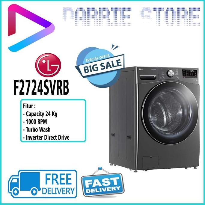 LG F2724SVRB MESIN CUCI LG 24 KG FRONT LOADING STEAM WIFI F2724