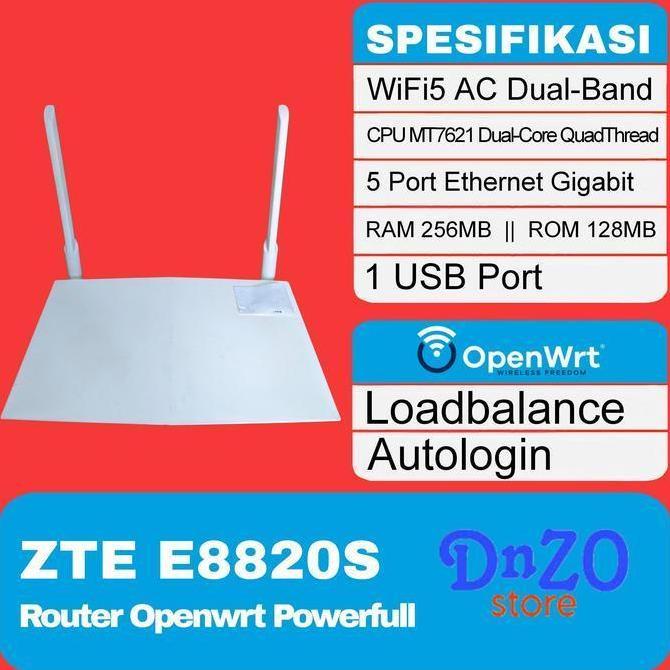 Router Zte E8820S Openwrt Wifi5 Ac Dual-Band Loadbalance Autologin Terlaris Best Quality 100% Origin