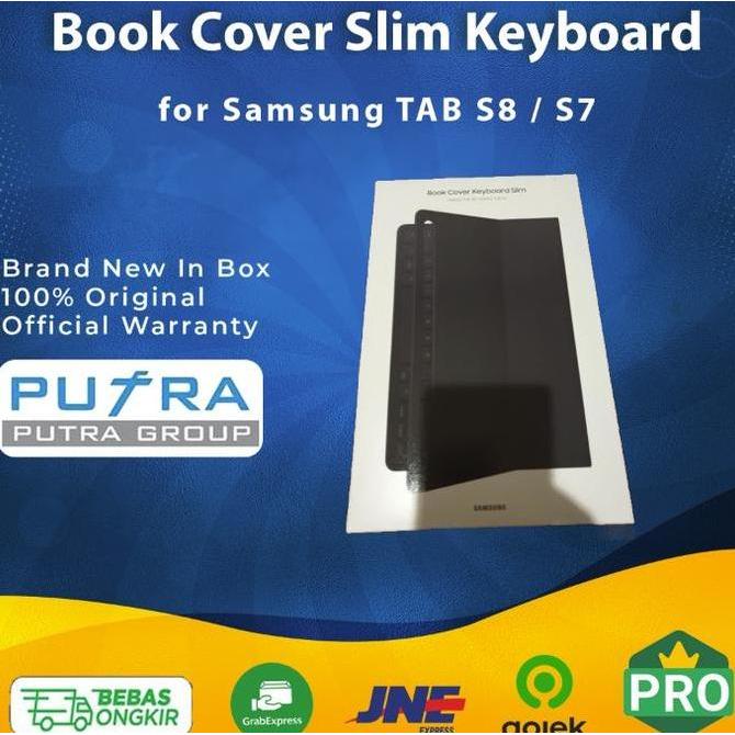 (RESMI) Book Cover Slim Keyboard Samsung Galaxy Tab S8 S7
