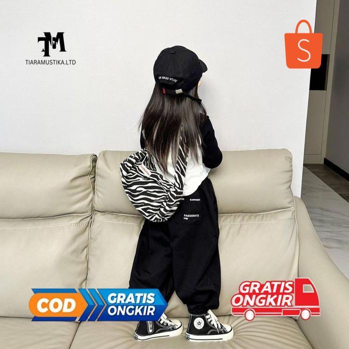 Ow42 dfg-88 AS25 [meandboss] SSP30, Setelan Set Anak Perempuan Gaya Sporty Kaos Panjang Seamless Cel