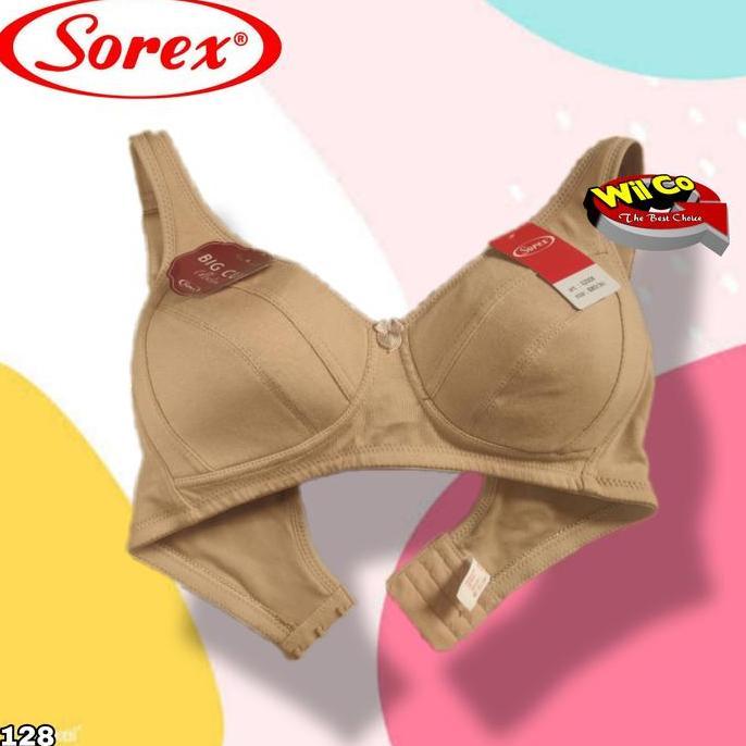 Promo K128 Sorex Bra Busa Tipis Tanpa Kawat, Bh Sorex Tanpa Kawat Cup D Kait Tiga Size 36 - 44 Wanit
