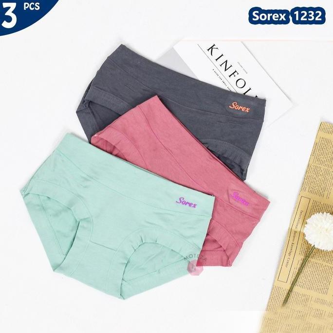 Promo CD Sorex 1232 Isi 3 Pcs Celana Dalam Wanita Dewasa Sorex 1232 Super Soft Katun COD