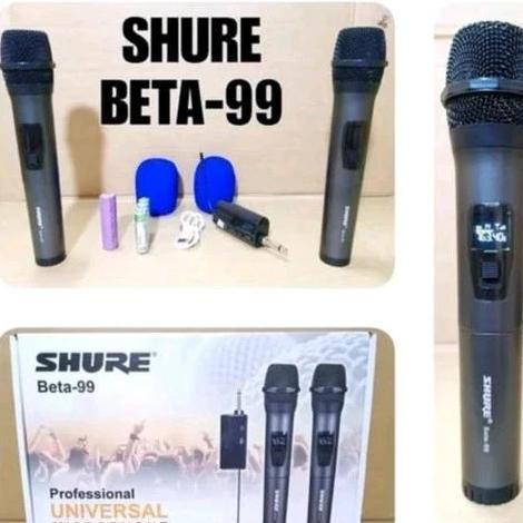 Mic wireless Shure Beta 99 / BETA-99 double mic putih atau hitam Original