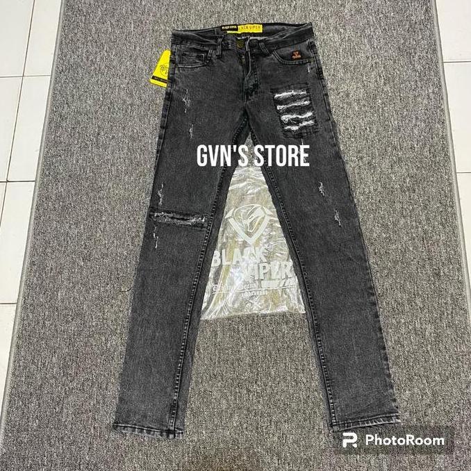 DF308>> celana jeans priaripped original  abu snow vlg36 slim Denim Fit Lembut Panjang Tebal Slimfit