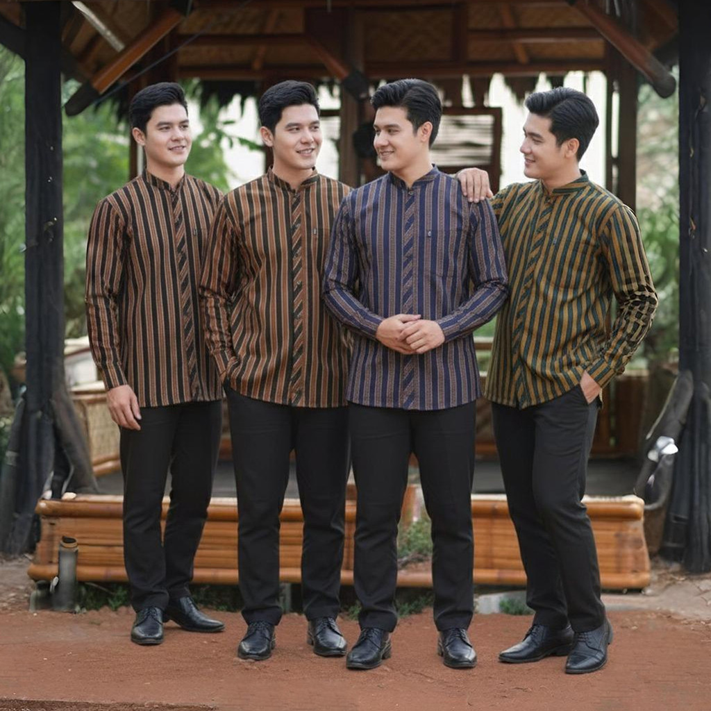 Risqhi Colletion Lurik Batik Koko Shirt Motif 204