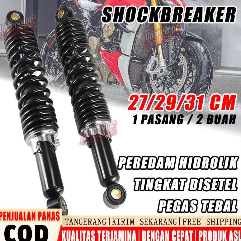 2 Buah Shock Belakang Wave, Shockbreaker Kualitas Tinggi untuk Motor - Cocok untuk Semua Jenis Motor