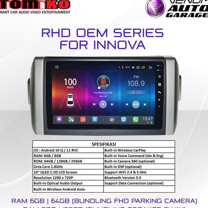 Head Unit Android Tomiko OEM for Innova Reborn