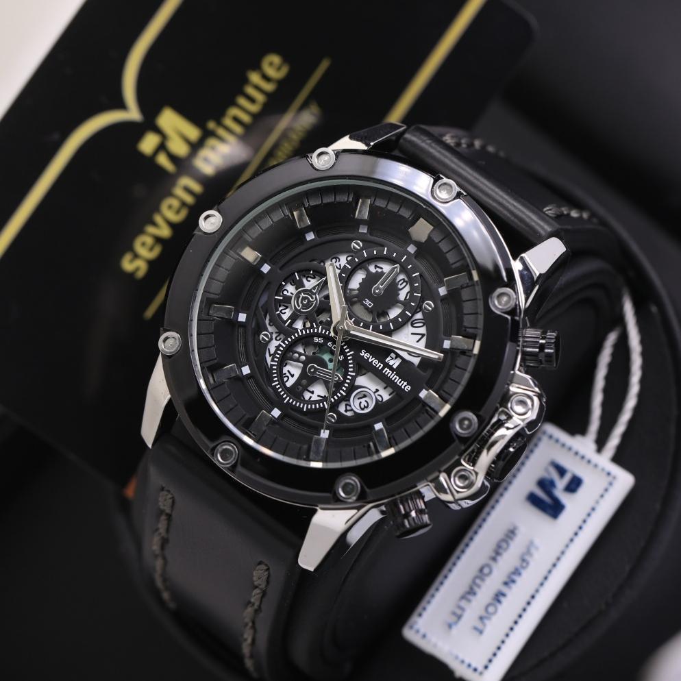 Seven Minute Sport m730L Jam tangan pria original kulit tanggal watches sporty Jam tangan pria