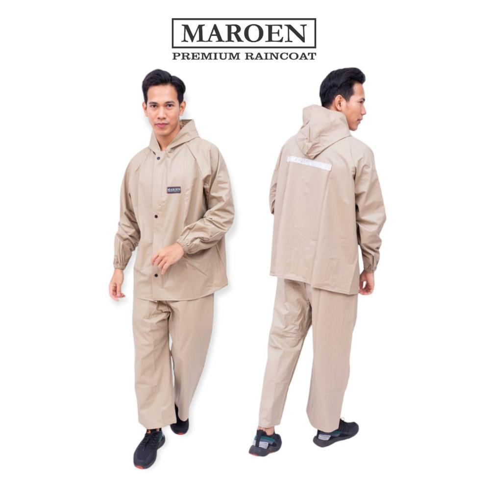 JAS HUJAN WANITA PRIA BY MAROEN ORIGINAL RAINCOAT SETELAN BAJU CELANA BAHAN TEBAL PVC 0.25 MURAH GRO