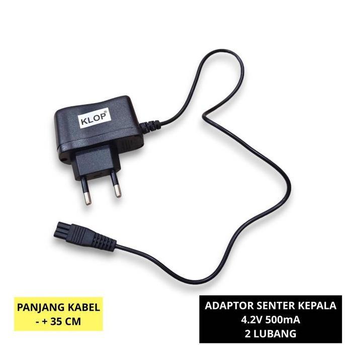 Ready stock] Adaptor Cas Senter Kepala 2 Lubang 4.2v 500mA Charger Angka 8