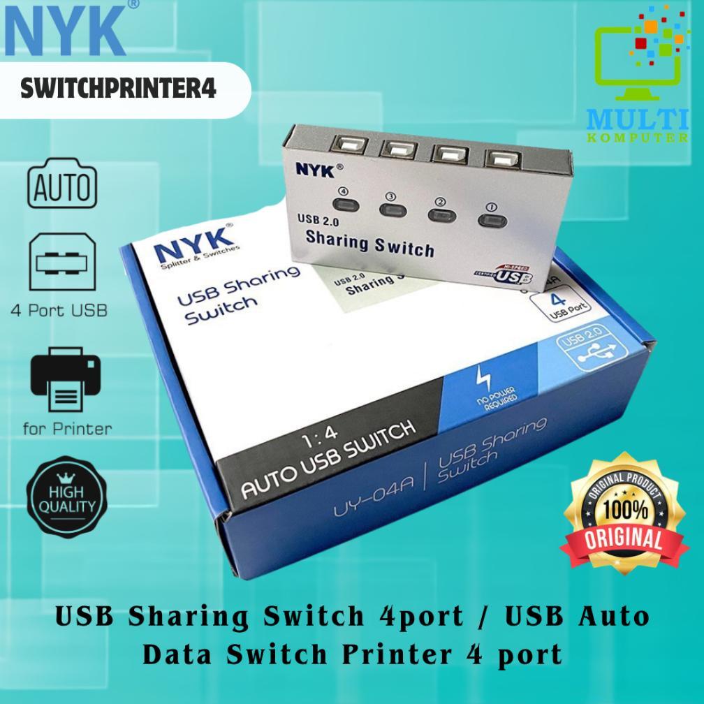 flaminggo shop - NYK USB Auto Switch 1-4 Port Printer Otomatis