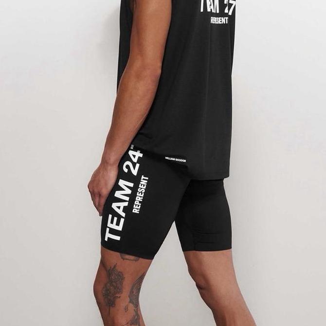247 REPRESENT TEAM HALF TIGHT - BLACK ORIGINAL DAN TERPERCAYA