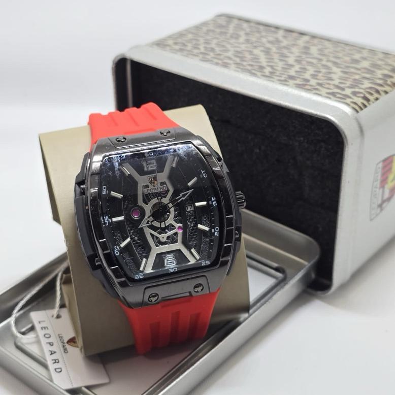 Jam Tangan Pria Leopard Rubber 8031 Original  Water Jam tangan pria