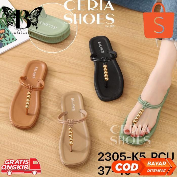 TERLARIS Paling Murah dvc-78 SALE Sandal Jepit Wanita Karet Jelly Import Model Tali T Thong Mutiara 