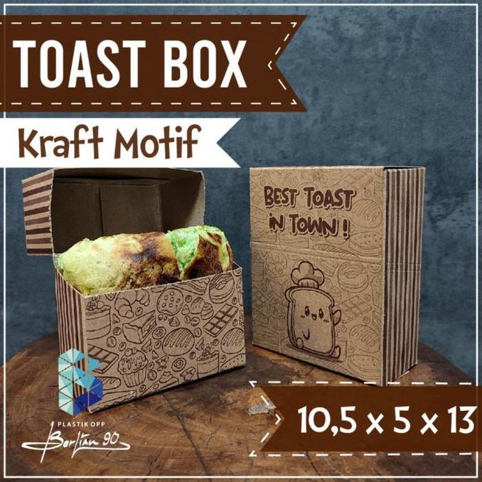 Toast Box Motif isi 50 Pcs - Toast Tray - Dus Roti Bakar - Box Roti Toast Kemasan Roti Bakar Bahan P