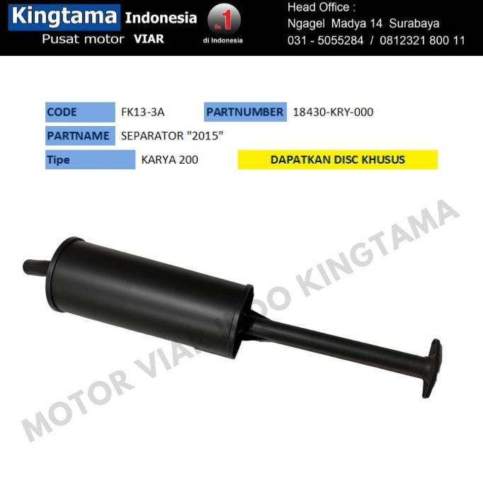 Separator Karya / Knalpot Motor Roda Tiga Viar Karya