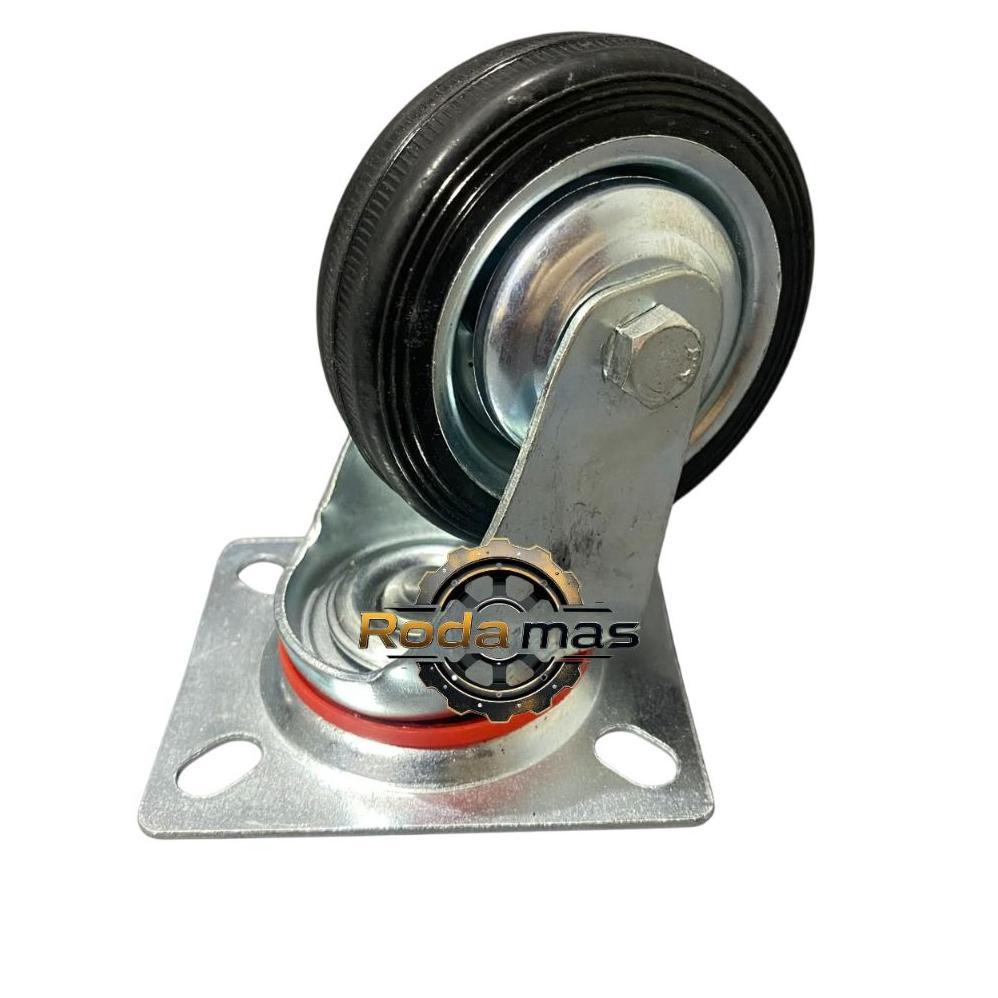 roda karet 6 inch 1 set ( 2 roda hidup + 2 roda mati ) roda etalase 6in / roda troli 6 in Roda Troli