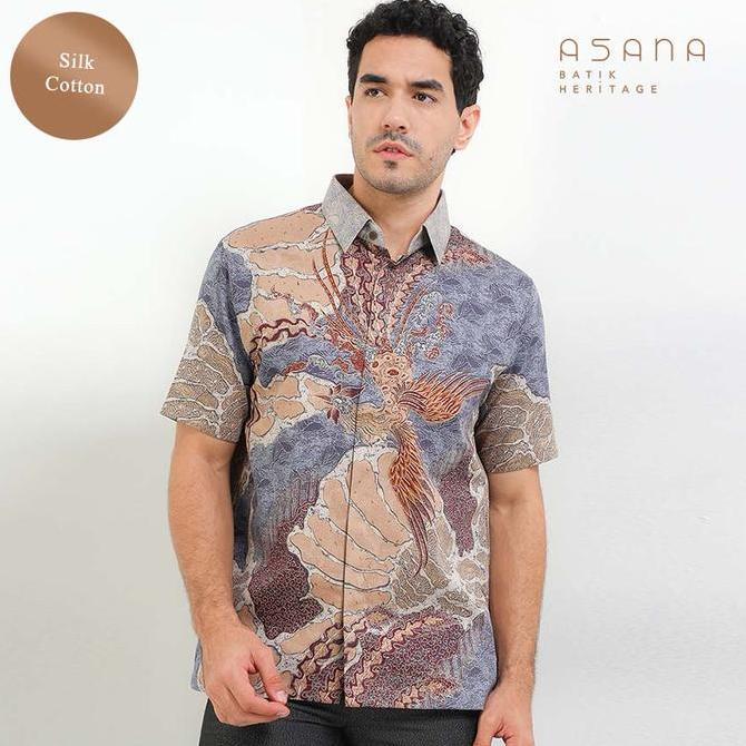 Kemeja Asana Batik Lengan Pendek Catra - Biru