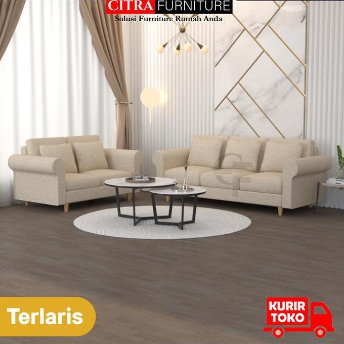 Sofa Retro Minimalis set 3+2 Seater PANAMA Series | Sofa Scandinavian 3+2 Dudukan