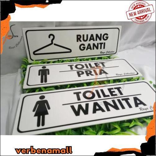 GROSIR TULISAN ACYLIC TOILET PRIA WANITA DAN RUANG GANTI UKURAN 25X8CM MURAH