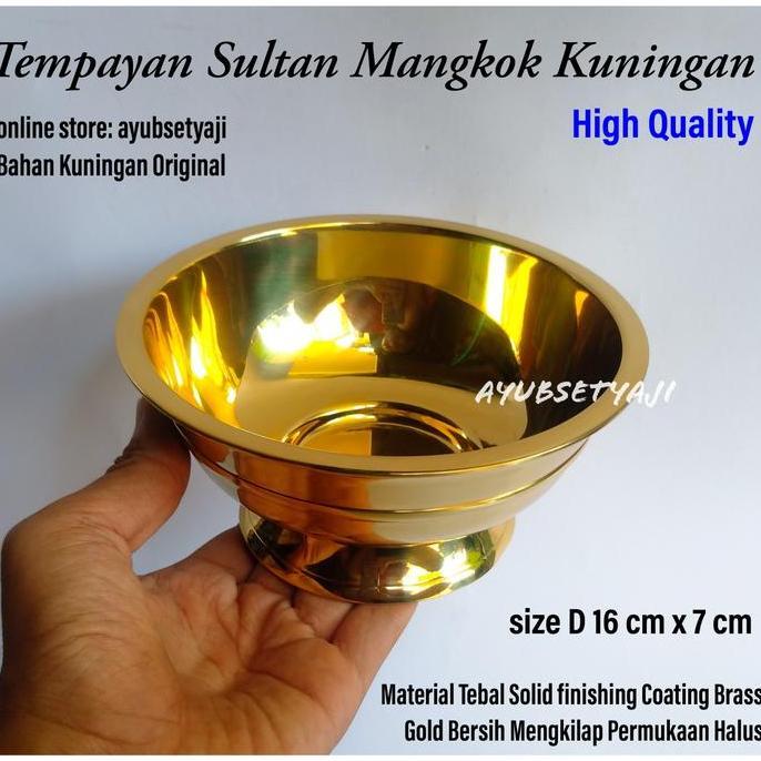 Mangkuk Kuningan Sultan 01 Tempayan air suci Cawan Bejana Kuningan HIGH QUALITY mangkok size no1 Bra