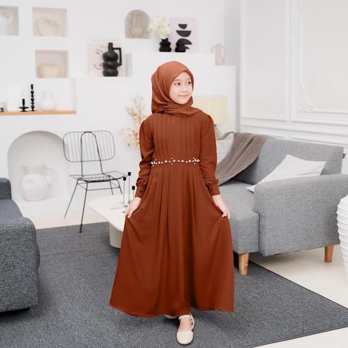 Promo [Demore] - Reyane Baju Gamis Anak Perempuan - Outfit Dress Muslim Wanita Remaja - Syari Lebara