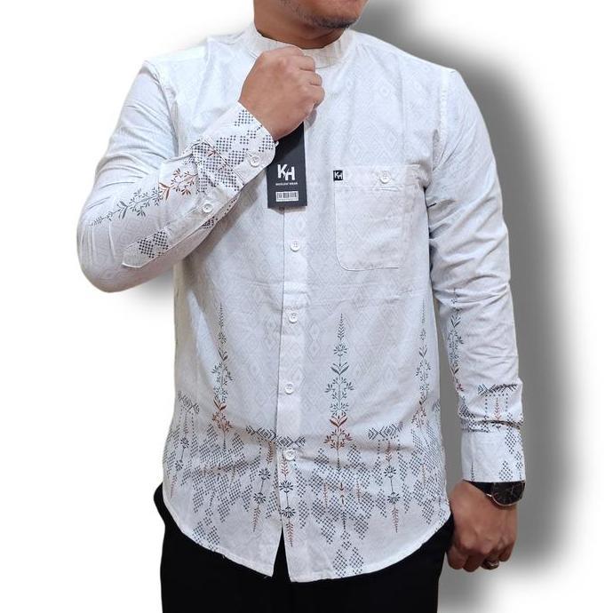 Promo Kemko Dewasa KH Kemeja Koko Pria Lengan Panjang Bahan Katun Linen India Premium Ada Ukuran Jum
