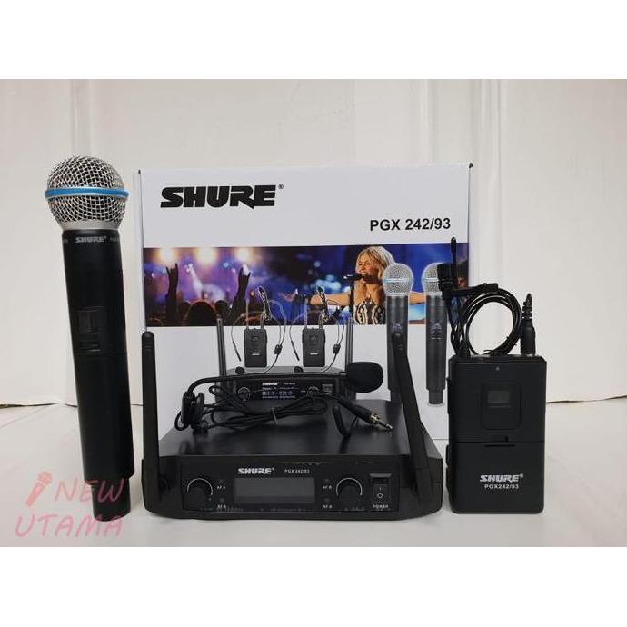 Mic Wireless Shure PGX 242/93 isi 4 - 2 jepit 2 clip on