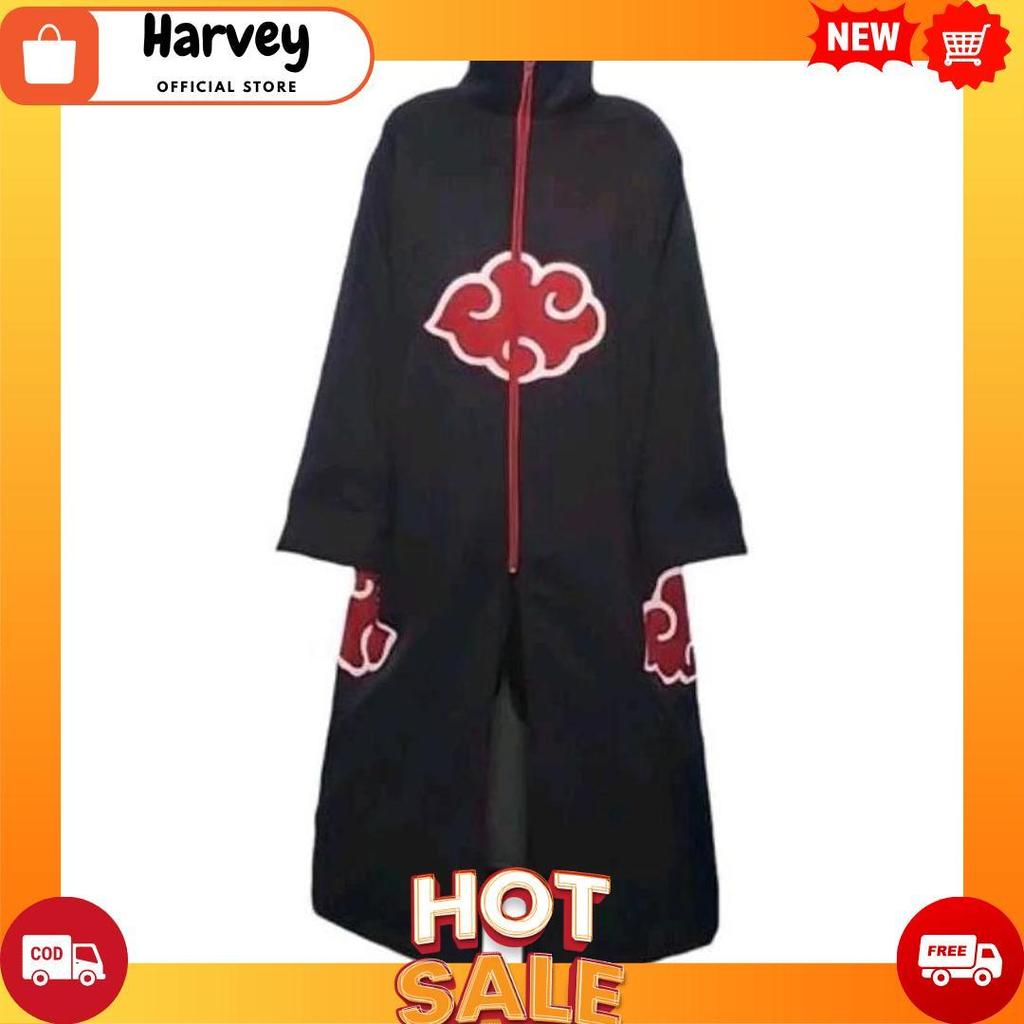 Jaket Jubah Anime Akatsuki Kerah Premium Distro Quality / Jaket Cosplay Anime Pria Wanita / Jaket Wi