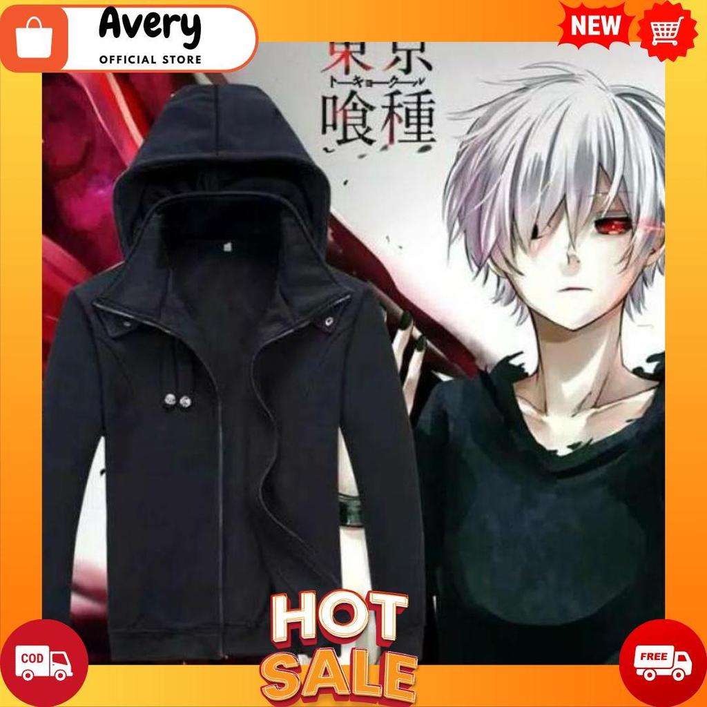Jaket Anime Tokyo Ghoul Polos Premium /Cosplay Anime Pria Wanita COD[B2][B1]