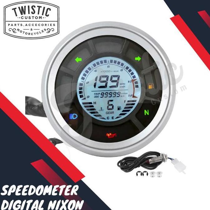 SPEEDOMETER DIGITAL NIXON MOTOR CUSTOM UNIVERSAL SCRAMBLER TRACKER ORIGINAL DAN TERPERCAYA