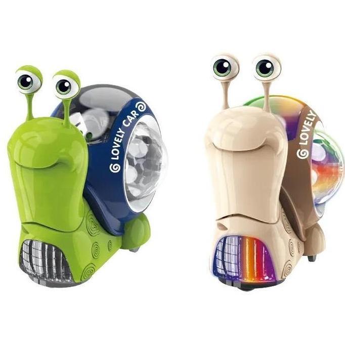 Mainan Anak Keong dan Kepiting Bergerak Sendiri Musik & LED - Snail / Crab Run Fast Bisa Nyala & Jal