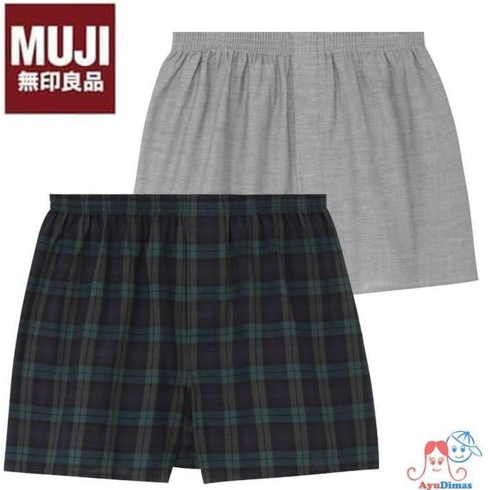 Promo MUJI ORGANIC COTTON FRONT OPEN TRUNKS MEN - Boxer - Underwear COD