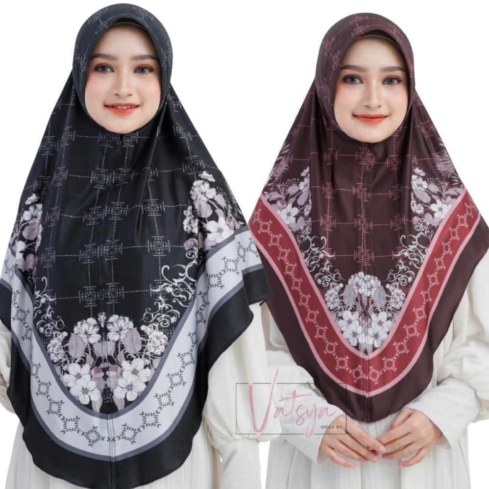 Jilbab Instan Motif Hijab Bergo Printing Jumbo & Standar Kerudung Syari