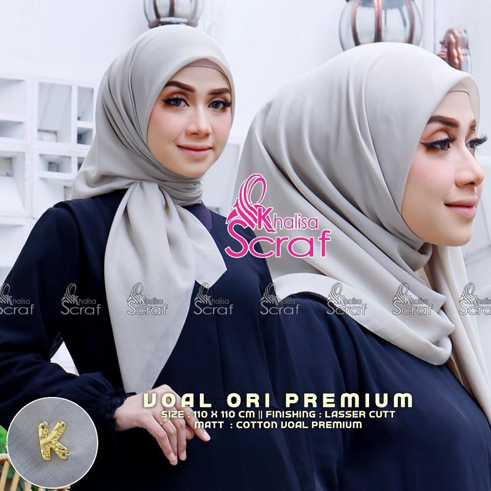 Khalisa scraf Hijab segi empat Voal Ori Premium (110cm x 110cm)