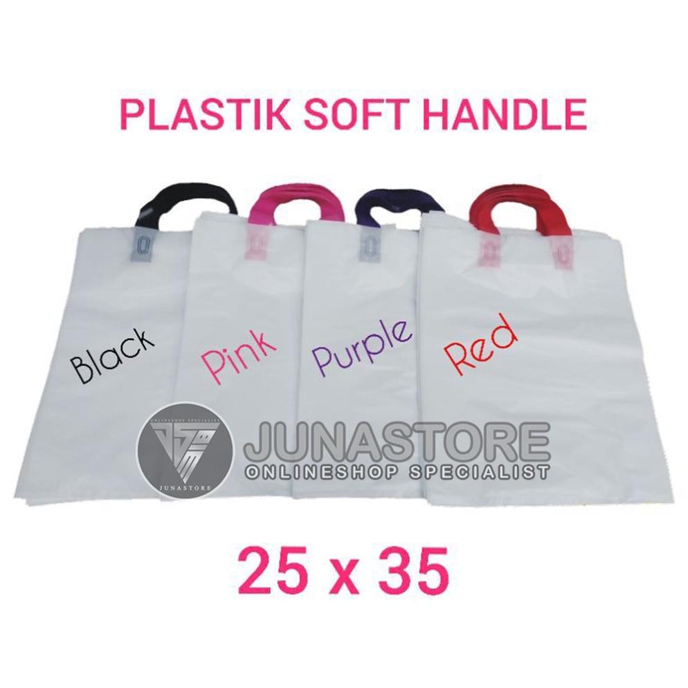 Plastik Shopping Bag / Plastik Soft Handle Kantong Putih REA 25 x 35