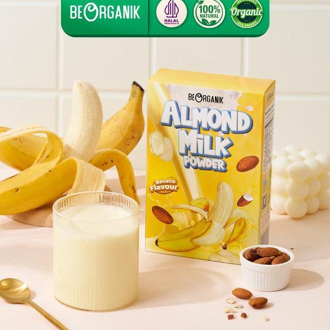 Beorganik Almond Milk Powder Banana No Sugar Susu Almond Bubuk