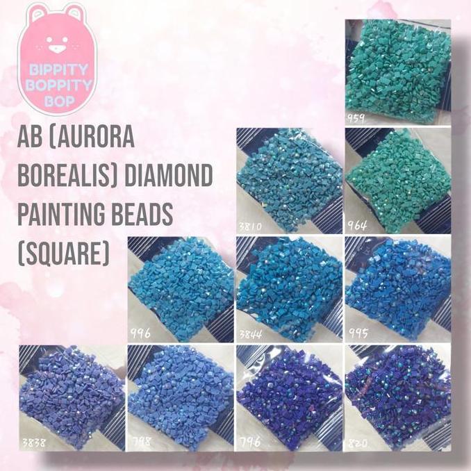 AB (Aurora Borealis) Diamond Painting Beads, 5D Diamond Drills Square6