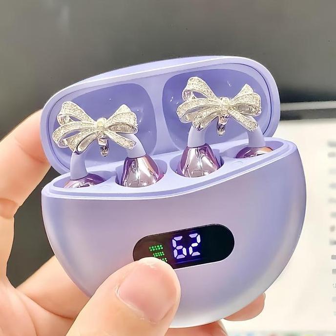 Clip-Ear Open Ear TWS Aesthetic With Add-On Accessories Wireless Bluetooth 5.4 Sports Music Earbuds 