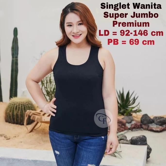 Promo Singlet Wanita Super Jumbo Premium / Singlet Wanita Big Size COD
