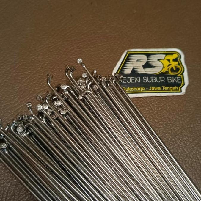 ruji sepeda stainless silver chrome 180 262 283 mm spoke 1 pak 72 biji untuk 2 roda sepeda 20 26 27.