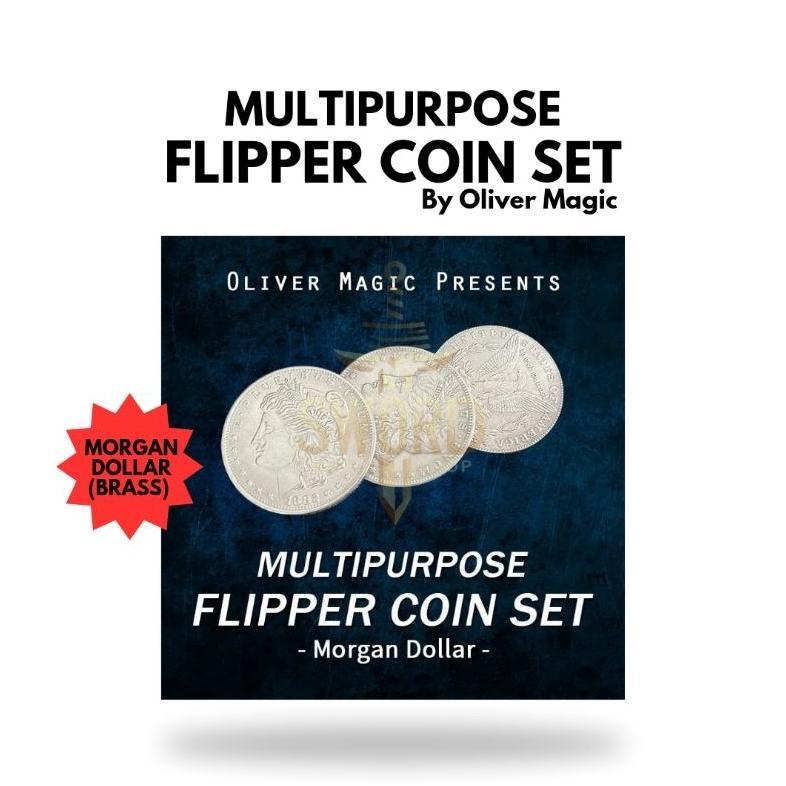 viral Sulap Multipurpose Flipper Coin Set Morgan Dollar by Oliver Magic - Flipper Coin Morgan - Coin