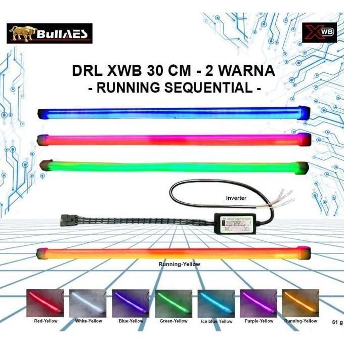 Drl XWB 30 CM Running sen sequential Fleksibel Lampu Motorcycle Lampu