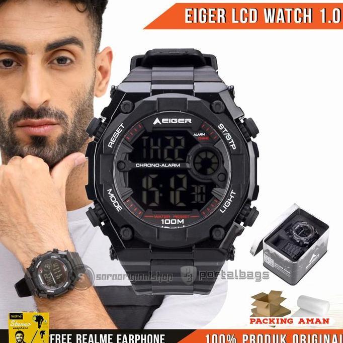 Promo Eiger LCD Watch YP11538 - Jam Tangan Pria - 100% Original COD