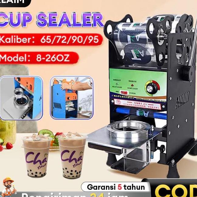 Reaim Cup Sealer Mesin Press 826 Oz Mesin Cup Sealer Untuk Semua Ukuran Cup Alat Penutup Minuman Mes