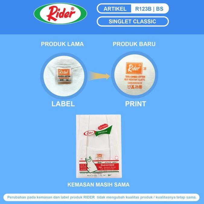 DI60 >> 1Pcs << Kaos Dalam Pria Anak & Dewasa (( SINGLET_RIDER )) Type 123B | Size 26.28.30.32.34.36