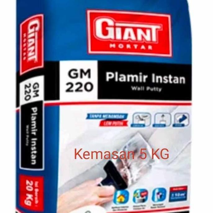 Semen Plamir Instan Acian Tembok DindingGiant Mortar 220   5 KG GOL