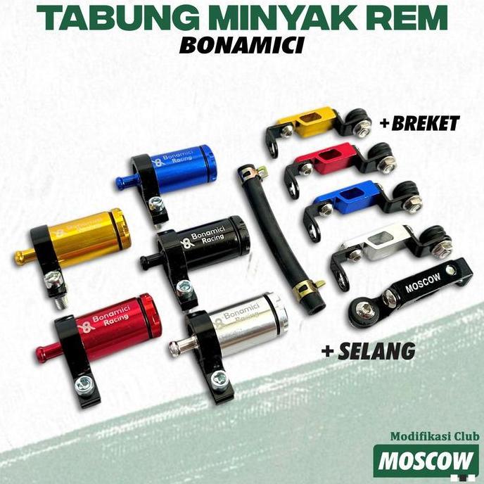 TABUNG MINYAK REM bonamici + BREKET TABUNG UNIVERSAL MATIC BEBEK KOPLING YAMAHA HONDA KAWASAKI BEAT 