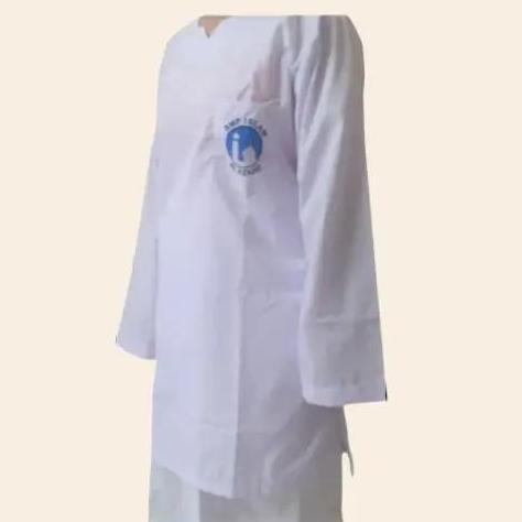 Shandys Uniform I Seragam sekolah SMP al azhar model tunik Putih I Baju kurung tunik Wanita lengan P