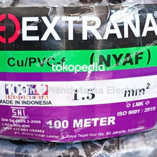 Kabel NYAF 1,5 mm Extrana | Kabel Extrana Serabut 1.5 mm 100 Meter